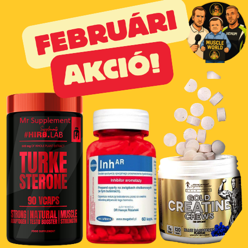 Hiro.Lab TURKESTERONE 600 mg (90 KAPSZULA) 90 Adag+Megabol INHAR(60 Kapszula)+Kevin Levrone Gold Creatine 120 Rágótabletta ( Ízesített )