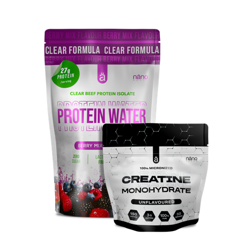 Nano supps Protein Water 450g Berry 15 Adag+ajándék nano supps 150 g Kreatin Monohidrát.