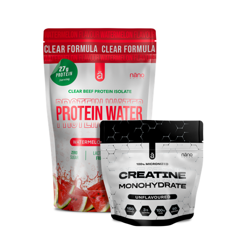 Nano supps Protein Water 450g Görögdinnye 15 Adag+ajándék Nano supps 150 g Kreatin Monohidrát.